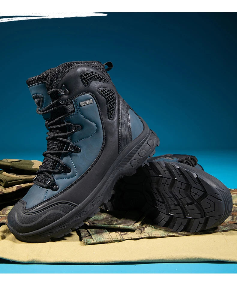 Men's mountain climbing motorcycle boots, outdoor hiking boots, fashionable boots