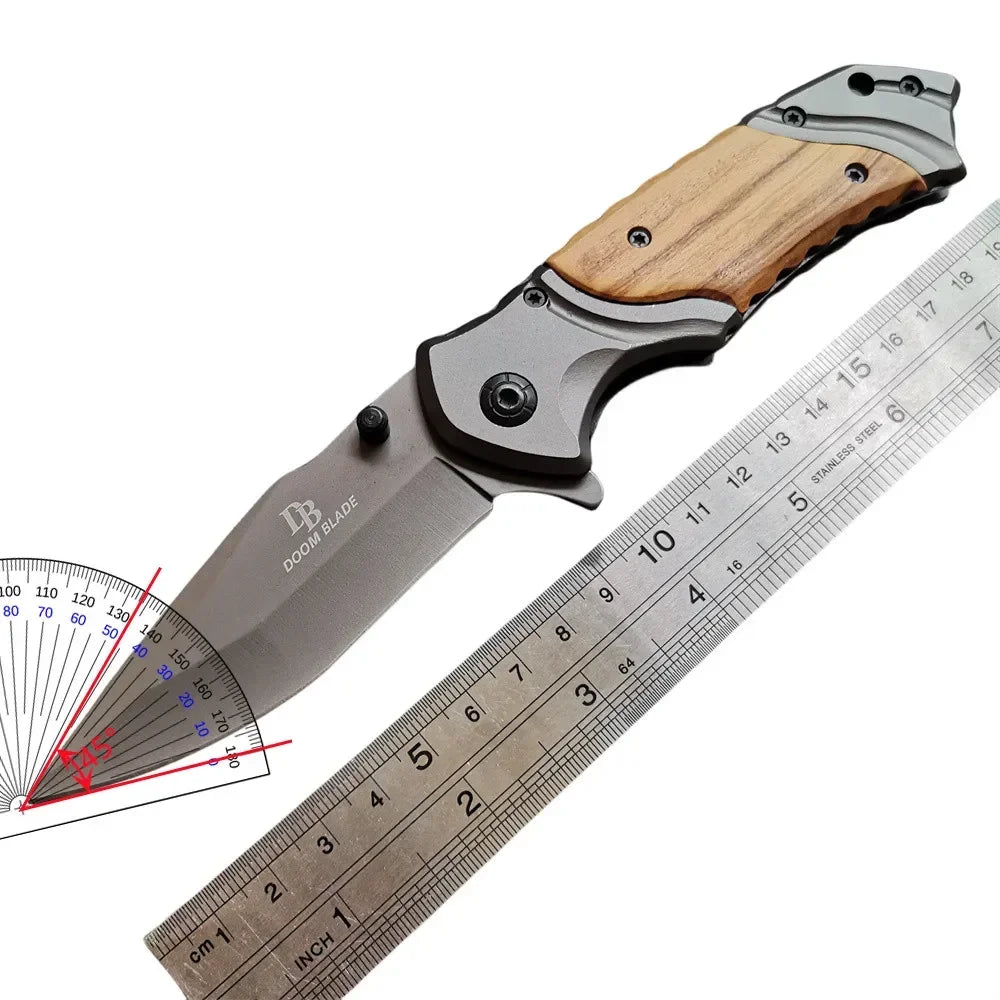 [200MM Camping Survival Pocket Knife] 200MM (8') 58HRC Folding Knife Pocket Knife 7CR13MOV Blade Camping Survival Fishing Fruit