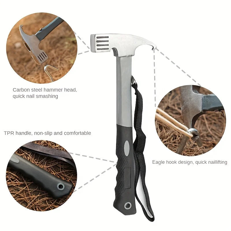 Heavy-Duty Multifunctional Camping Hammer