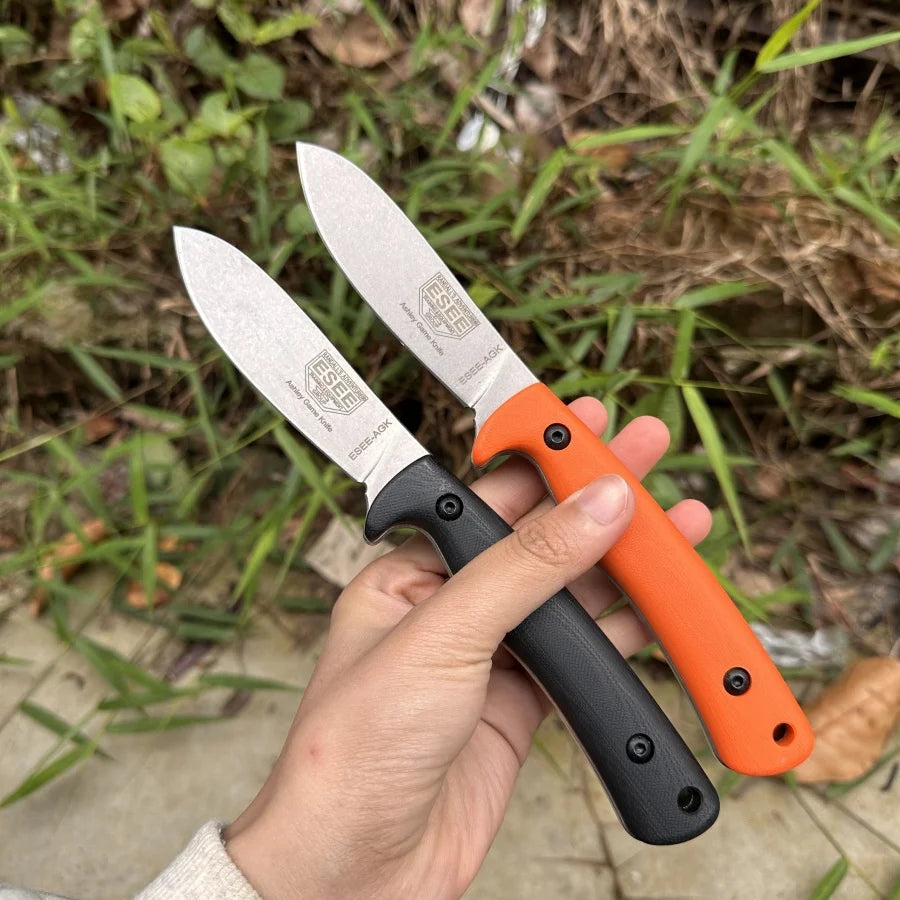 AGK High Hardness Straight Knife Lightweight and Durable Two-handed Design Outdoor Camping Survival Adventure Cutting Knife