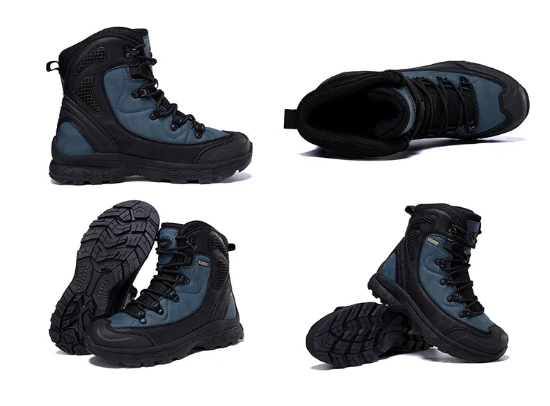 Men's mountain climbing motorcycle boots, outdoor hiking boots, fashionable boots