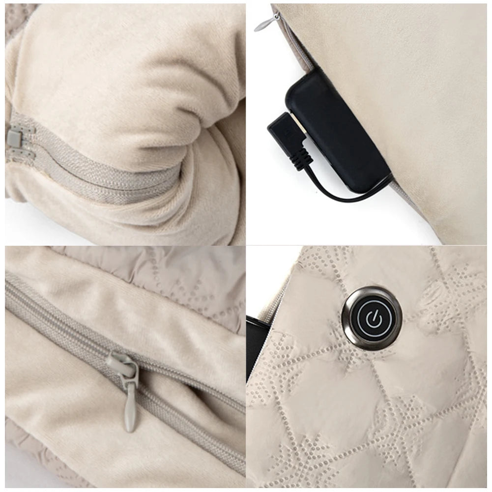 Electric Hand Warmer Electric Heated Gloves 3 Heating Level Hand Warmer Pouch USB Charging Soft Heating Mitts for Winter