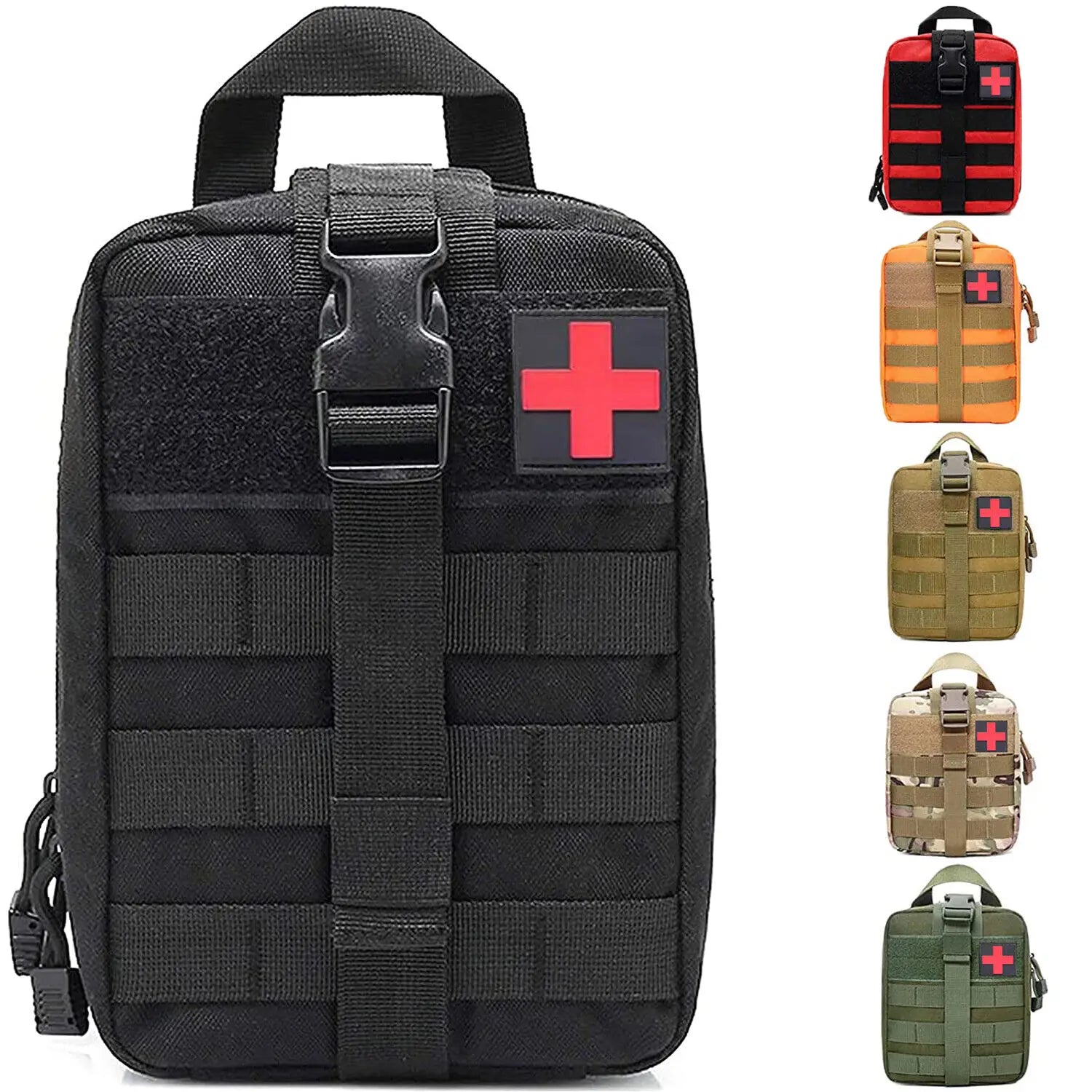 1000D Molle Ifak Pouch Rip Away Tactical Away Medical Pouch Empty Military First Aid Pouch Bag Only for Camping Hiking Travel