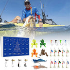 Fishing Advent Calendar Freshwater Bass Baits 24 Days Christmas Countdown Calendar Fishing Lure Kit for Christmas Holiday
