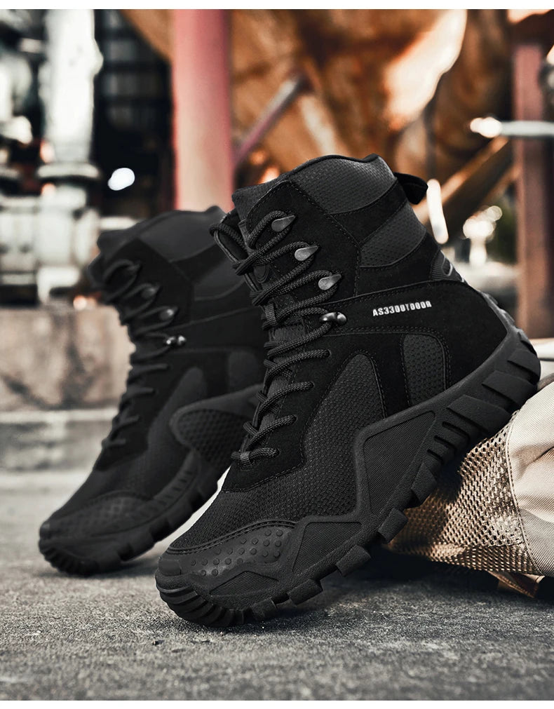 Men's waterproof hiking boots, lightweight outdoor work boots, stylish and durable hiking boots