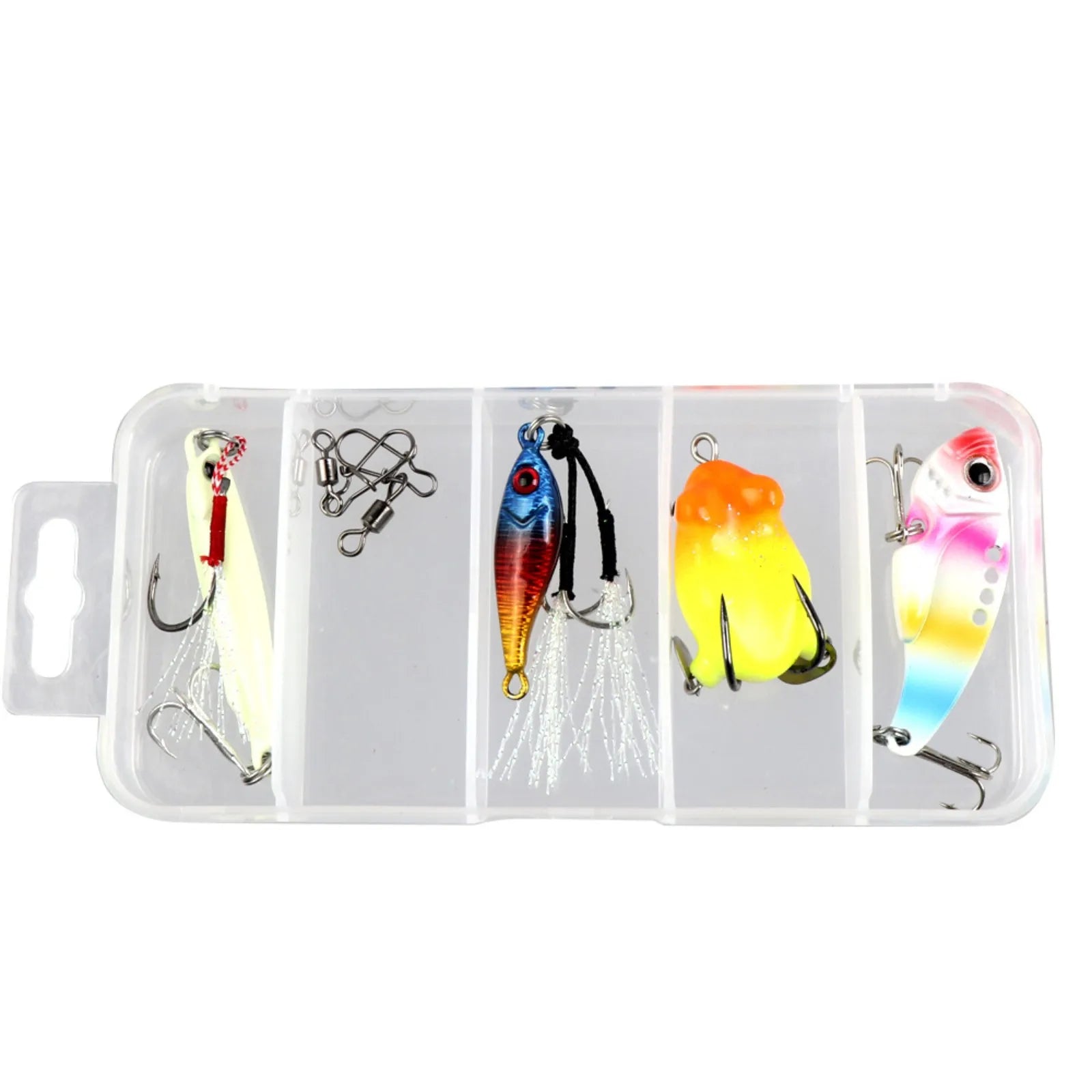 5 Compartments Fishing Tackle Box Plastic Waterproof fishing equipment Fish Lure Hook Bait Storage Case Organizer Container