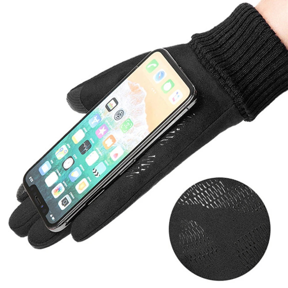 Touch Screen Gloves Non-Slip USB Rechargeable Windproof Warmer 2 Finger Heated Gloves Heated Motorcycle Gloves for Women Men