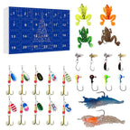 Fishing Advent Calendar Freshwater Bass Baits 24 Days Christmas Countdown Calendar Fishing Lure Kit for Christmas Holiday