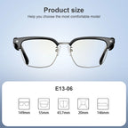 Blackview E1306 Smart Glasses for Men Women Bluetooth Call Outdoor Sport Anti-blue Light Glasses with AI Voice Mic & Speaker