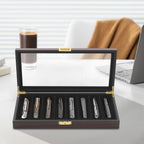 Knife Display Case Knife Storage Box Knife Display Case Organizer Collection Box Glass Metal Flannelette Walnut Color/Black