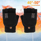 USB Electric Heated Gloves Touchscreen Double-Sided Heating Gloves Fingerless Hands Warmer Electric Thermal Gloves Winter Warmer