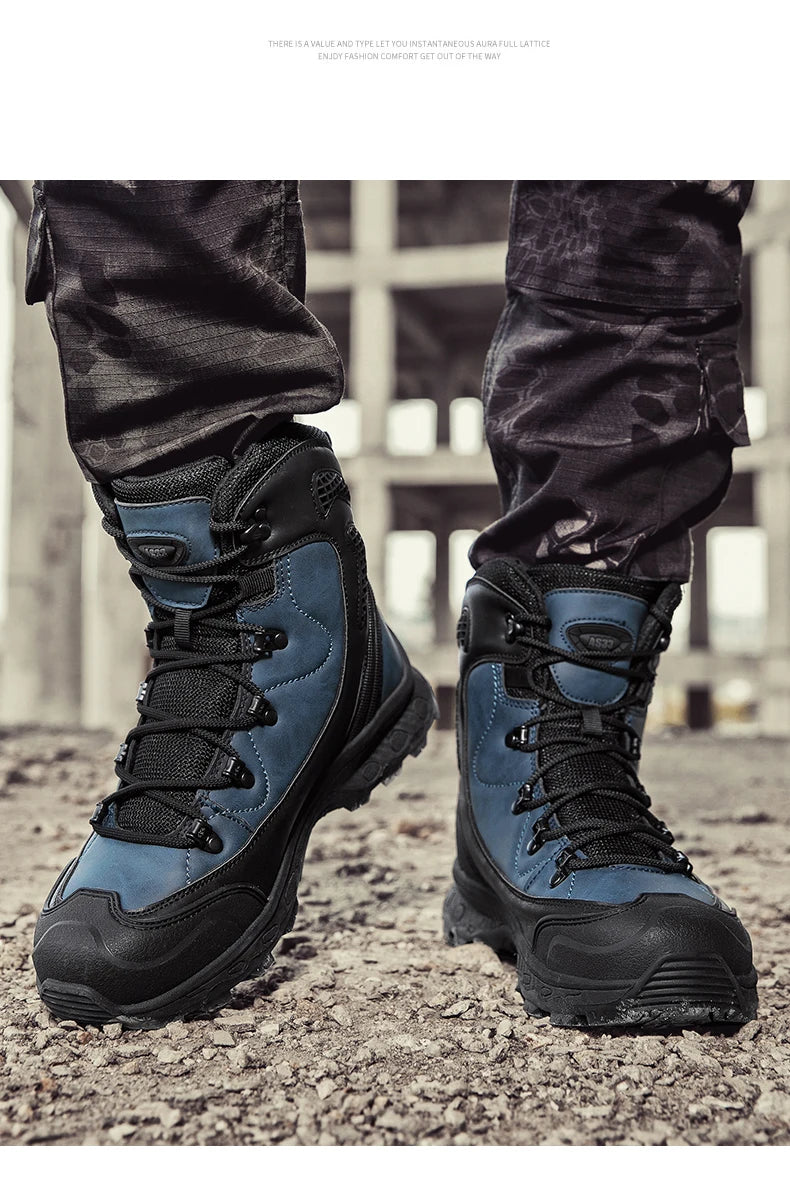 Men's mountain climbing motorcycle boots, outdoor hiking boots, fashionable boots