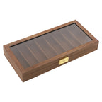 Knife Display Case Knife Storage Box Knife Display Case Organizer Collection Box Glass Metal Flannelette Walnut Color/Black