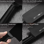 7-Piece Hollow Handle Kitchen Knife Set - Meat cleaver,Chef Knife, Boasts a Durable, Rust-Proof Design with a Sleek Knife barrel