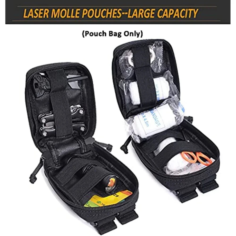 Tactical Molle Medical First Aid Kit Pouch Tool Kit Pouch EDC Utility Belt Bag Outdoor Hiking Mergency Survival Bag