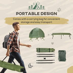 Outsunny Camping Tent Cot, Single Person Folding Cot Combo, Off-Ground Tent, Covered Outdoor Bed with Carry Bag