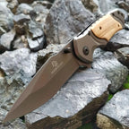 1Pc Single-handed Quick-opening Folding Knife, High-hardness Solid Wood Outdoor Folding Knife, Multi-functional Folding Knife
