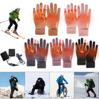 Touch Screen Gloves Non-Slip USB Rechargeable Windproof Warmer 2 Finger Heated Gloves Heated Motorcycle Gloves for Women Men