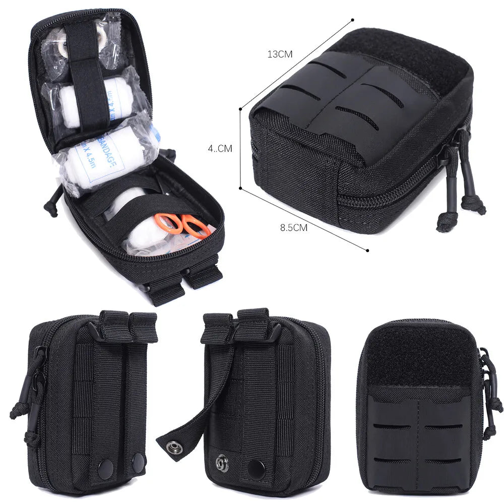 Men's Tactical Military Medical First Aid Kit Pack Molle Pouch Waist Belt Bag Mini Bag Survival Hunting Hiking Camping Tool