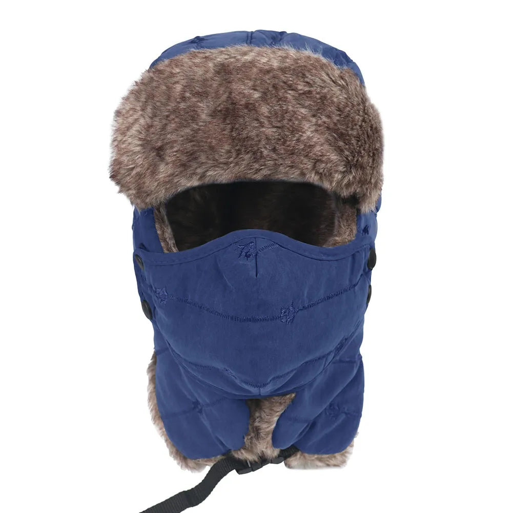 Winter Windproof Thermal Hat Ski Hunting Ear Flaps Cap with Removable Face Mask