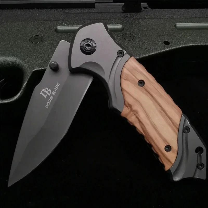 [200MM Camping Survival Pocket Knife] 200MM (8') 58HRC Folding Knife Pocket Knife 7CR13MOV Blade Camping Survival Fishing Fruit