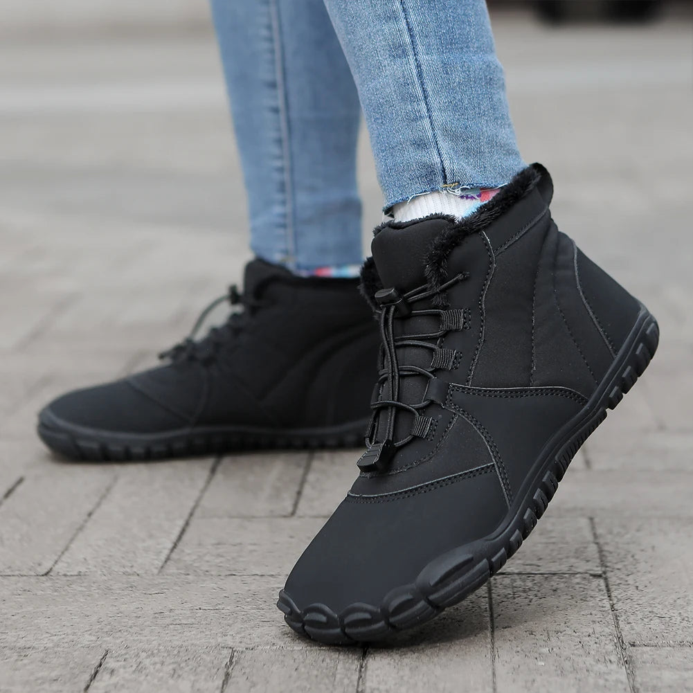 Winter Snow Boots Barefoot Hiking Shoes Anti Slip Cold-Proof Trekking Shoes Lightweight High-Top Booties for Men Women