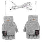 USB Electric Heated Gloves Touchscreen Double-Sided Heating Gloves Fingerless Hands Warmer Electric Thermal Gloves Winter Warmer