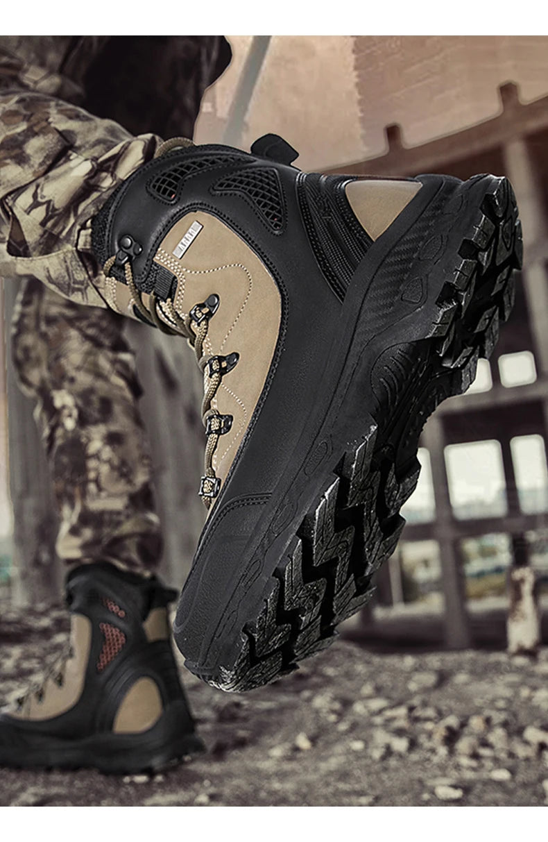 Men's mountain climbing motorcycle boots, outdoor hiking boots, fashionable boots