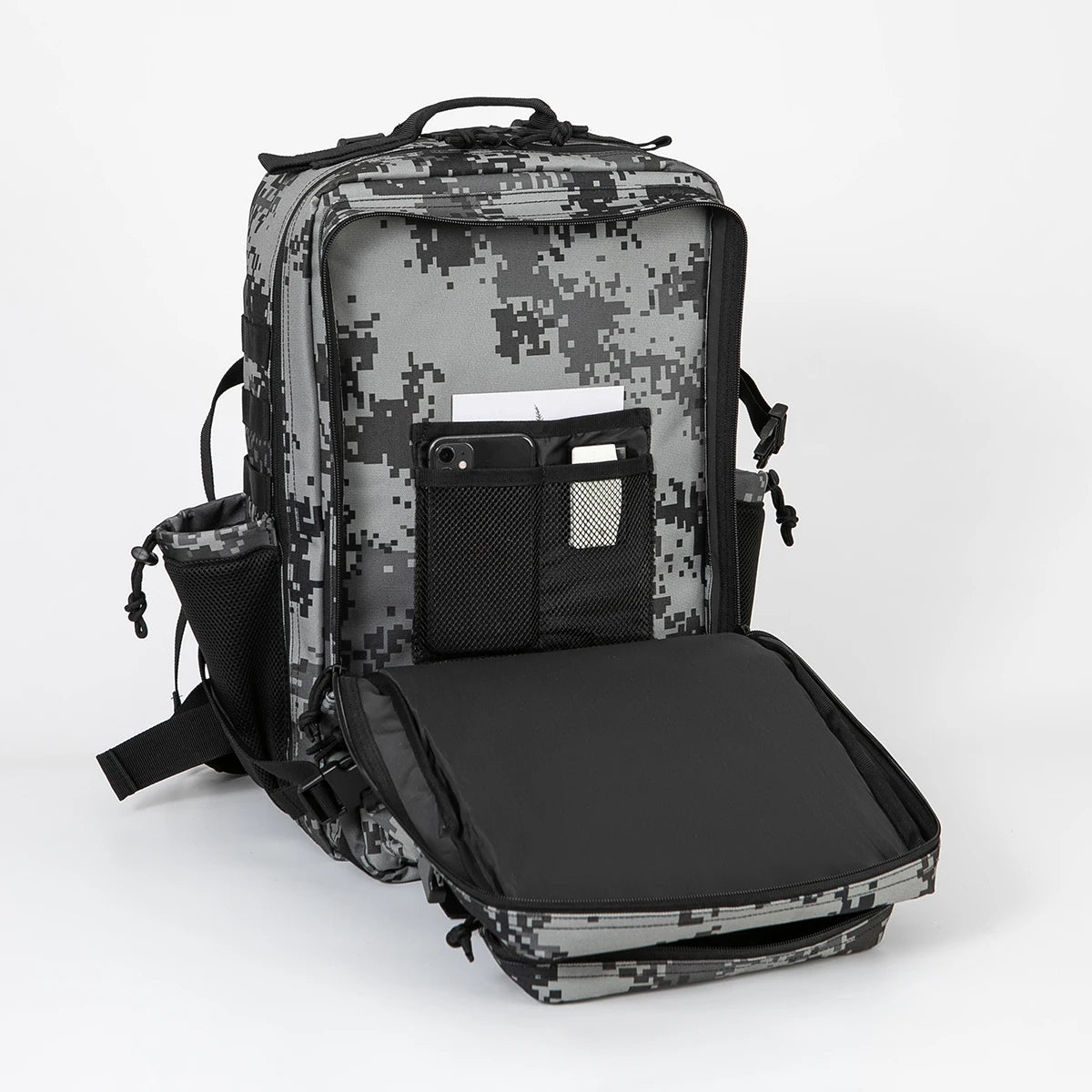 45L Tactical Backpack Hunting Rucksack with Dual Cup Holders  Outdoor camping equipment back pack