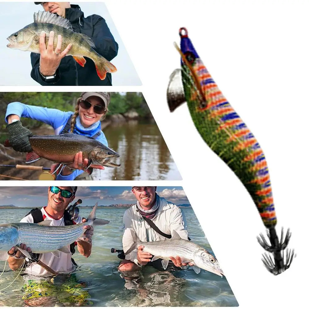 Glowing Squid Jigs Saltwater Shrimp Lures Fluorescent Artificial Fishing Baits Realistic Freshwater Fish Luring Tools supplies