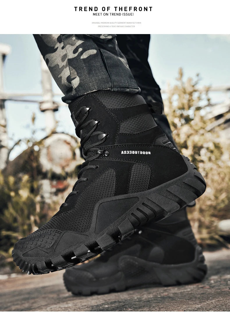 Men's waterproof hiking boots, lightweight outdoor work boots, stylish and durable hiking boots
