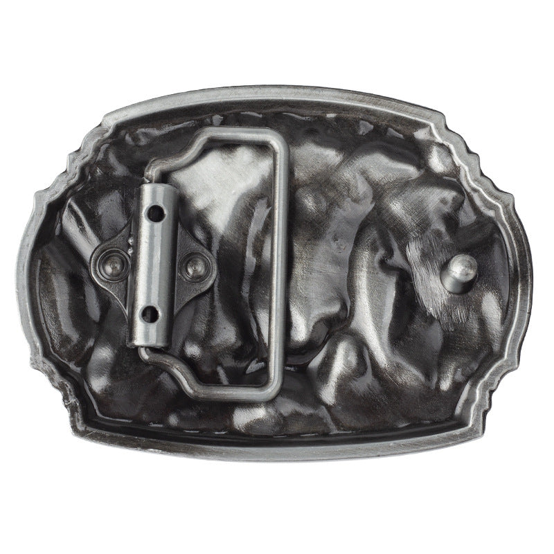 Hunting In The Wild Belt Buckle Colored Hounds Reindeer and Wild Ducks