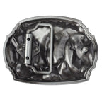 Hunting In The Wild Belt Buckle Colored Hounds Reindeer and Wild Ducks