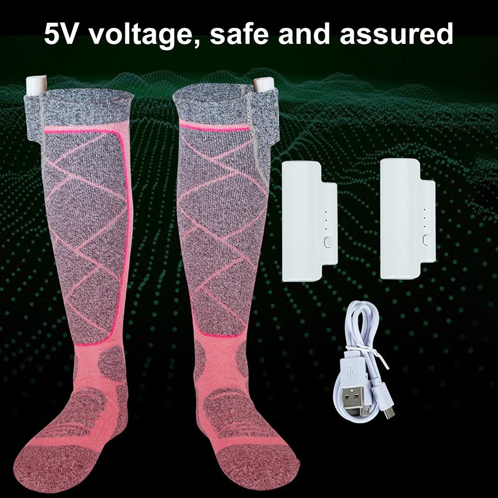 Electric Thermal Socks 3.7v Battery Foot Warm Socks Elastic Comfortable 3 Modes Adjustable for Fishing Camping for Hiking Skiing