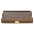 Knife Display Case Knife Storage Box Knife Display Case Organizer Collection Box Glass Metal Flannelette Walnut Color/Black