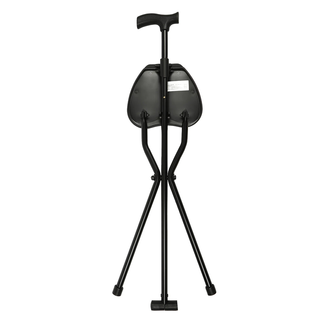 Walking Stick Cane Chair Folding Cane with Seat 35.4 Inches Tall and Supports up to 249.12lbs