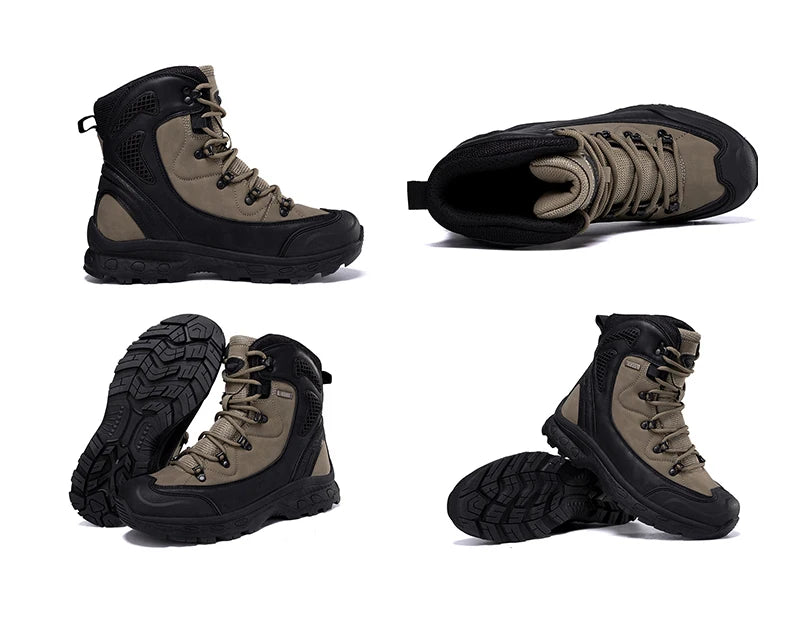 Men's mountain climbing motorcycle boots, outdoor hiking boots, fashionable boots