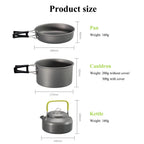 Camping Cookware Kit, 2-3 Person Camping Cookware Set Non Stick Pot and Pans Lightweight