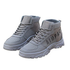 Men's Tactical Hiking Boots Leather/Canvas Outdoor Shoes, Wear-Resistant Hunting Sneakers for Mountain Trekking & Daily Walking