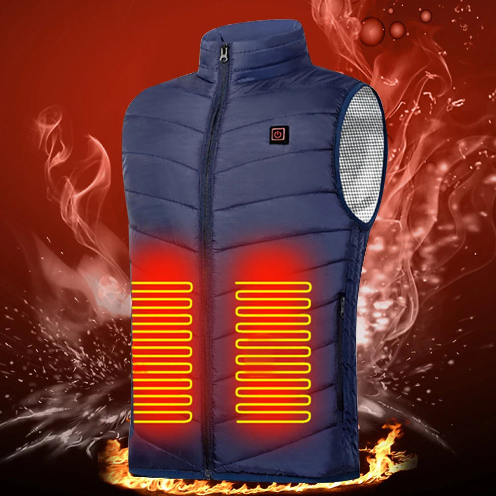9 Heated Vest Zones Electric Heated Jackets Men Women Sportswear Heated Coat Graphene Heat Coat USB Heating Jacket For Camping