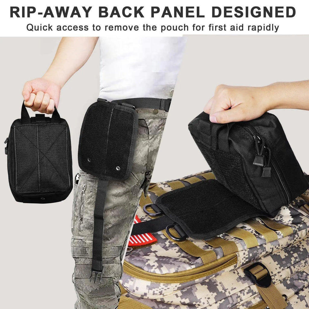 1000D Molle Ifak Pouch Rip Away Tactical Away Medical Pouch Empty Military First Aid Pouch Bag Only for Camping Hiking Travel