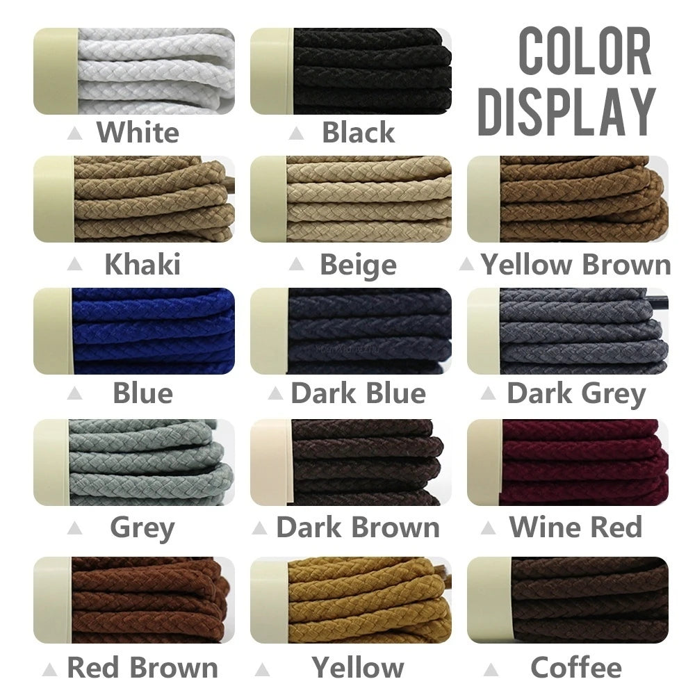 1 Pair Outdoor Strong Round Shoelaces Sneaker Shoe laces High Top Walking Hiking Boot Laces Shoes Strings Quality Bold Shoelace