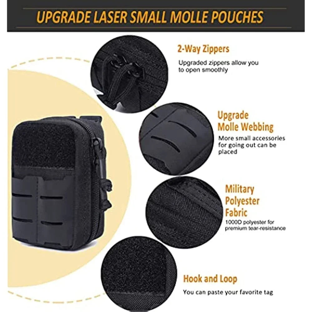 Tactical Molle Medical First Aid Kit Pouch Tool Kit Pouch EDC Utility Belt Bag Outdoor Hiking Mergency Survival Bag