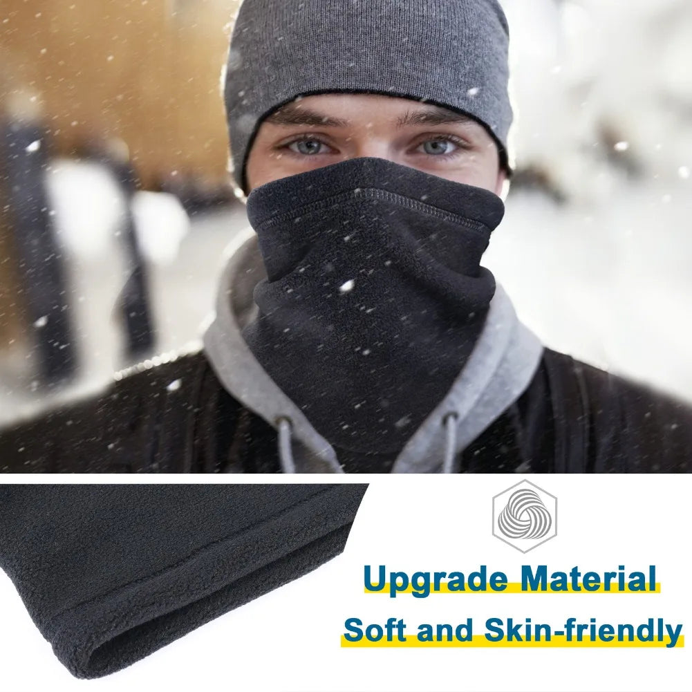 Winter Neck Warmer Gaiter Adjustable Scarf Hiking Cycling Sports Windproof Fleece Ski Face Mask for Men Women Cold Weather