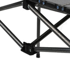 Folding Camping Table Black Spacious Storage Basket 47.24in Carbon Steel Portable Roll Up Outdoor Table
