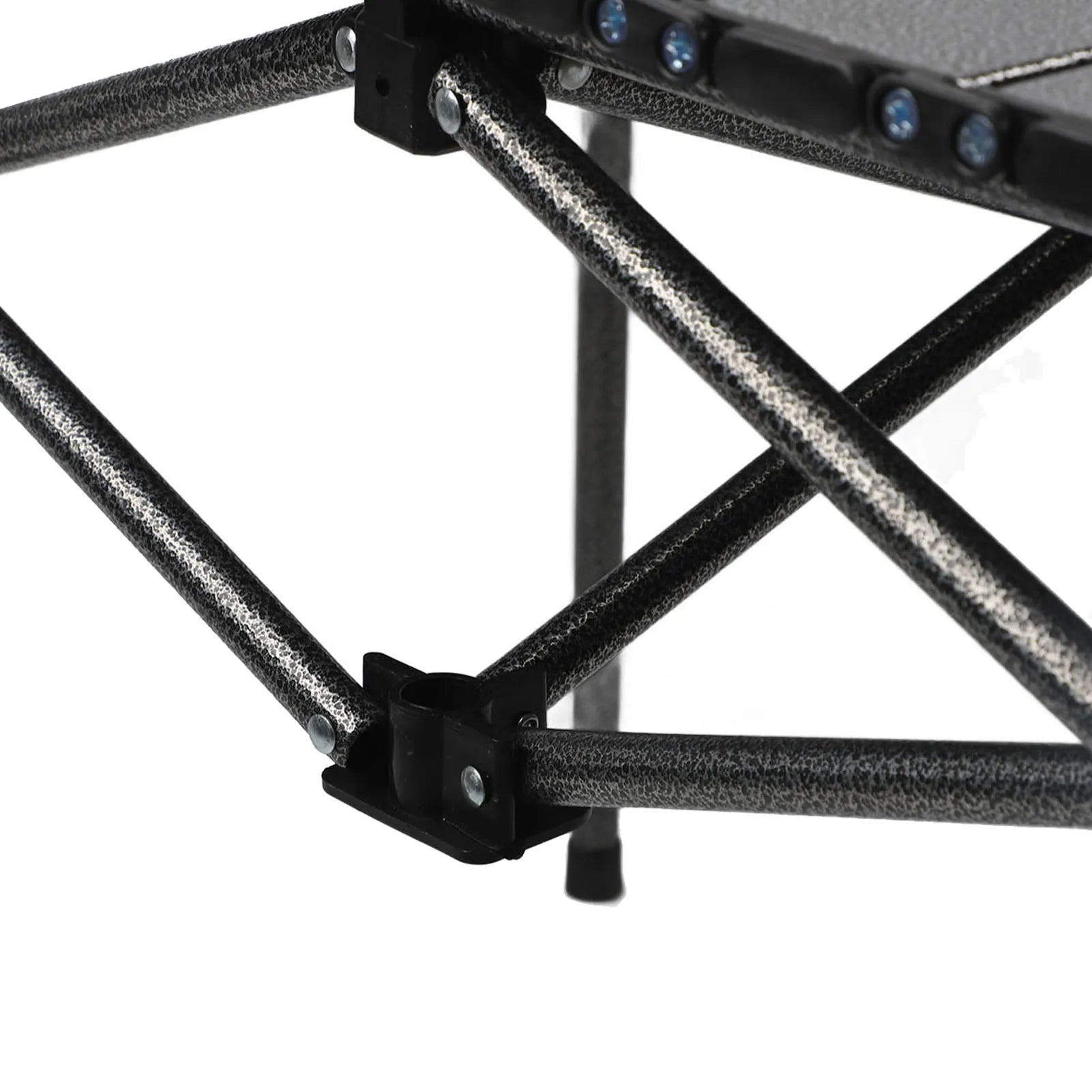 Folding Camping Table Black Spacious Storage Basket 47.24in Carbon Steel Portable Roll Up Outdoor Table