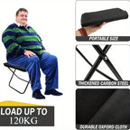 1 Portable Folding Camping Stool (with Storage Bag) - Compact, Lightweight, Sturdy and Durable