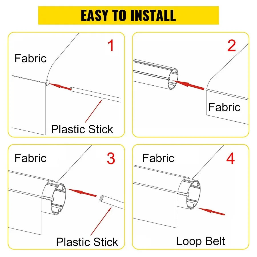 RV Awning 19' Camper Awning Fabric Trailer Awning Canopy Patio Camping Car Awning Durable 15oz Vinyl Roller Tube for RV Van SU