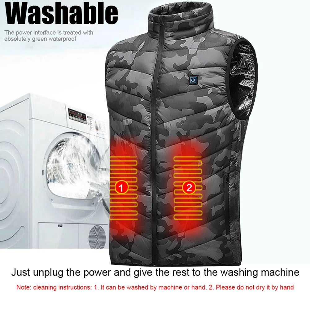 9 Heated Vest Zones Electric Heated Jackets Men Women Sportswear Heated Coat Graphene Heat Coat USB Heating Jacket For Camping