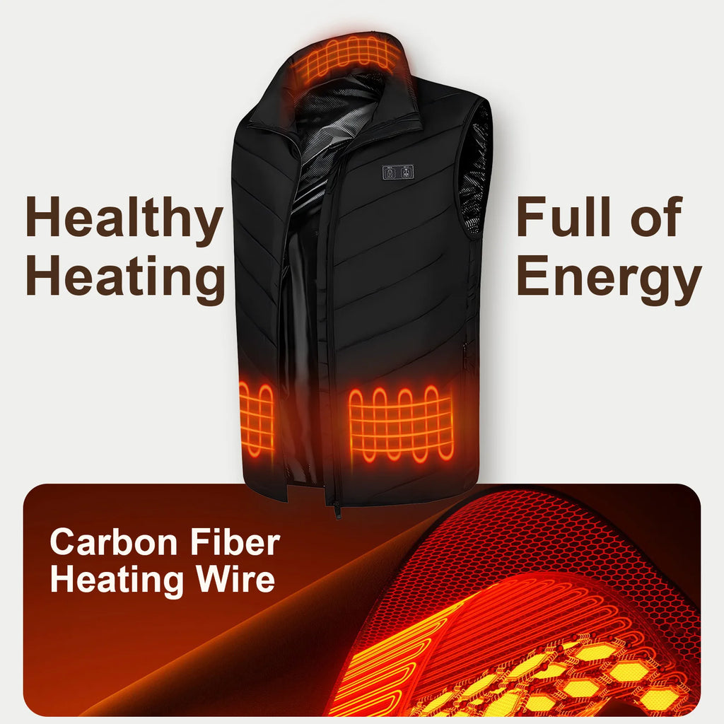 Womens Heated Vest 5 in 1 Smart Controller Lights-out Design, Electric Heated Jackets (Battery Pack Not Included)